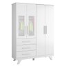 Guarda-Roupa de Bebê 4 Portas Detalhe Em Acrílico 3 Gavetas Retrô  - 5