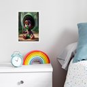 Ver imagem 2 de Quadro Infantil Orixá Baby Oxóssi 24x18cm:moldura Preta