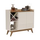 Ver imagem 1 de Buffet Aparador 2 Portas Adega Iaris Giga - Off White/freijó