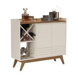 Buffet Aparador 2 Portas Adega Iaris Giga - Off White/Freijó - 1