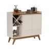 Buffet Aparador 2 Portas Adega Iaris Giga - Off White/Freijó - 1