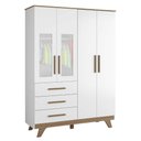 Ver imagem 4 de Guarda Roupa Infantil 4 Portas com Janela 3 Gavetas em MDF Kakau Retrô 