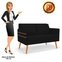 Ver imagem 3 de Namoradeira 02 Lugares Mari Linho Preto A79 Castanho