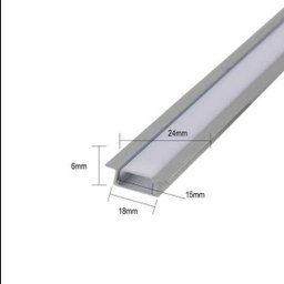 Perfil Alumínio Slim 24mm Embutir 2 Metros para Fita Led - 2