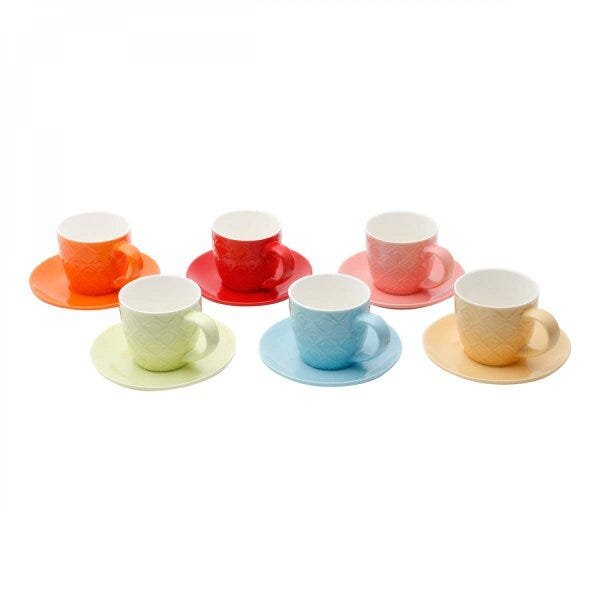 Jogo de Xícaras de Café com Pires Porcelana 12 Peças 90ml Winter Rojemac - 1