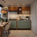 Ver imagem 1 de Armário Cozinha Completo Lumiar Mdf P/ Área ou Varanda Gourmet Modulada Monte como Quiser Vidro Refl