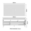 Ver imagem 3 de Rack com Painel para Tv até 65 Polegadas com Pés Branco Detroit Madesa