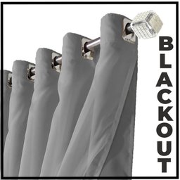 cortina blackout Veneza 8,00 x 2,70 para varão voal cinza - 3