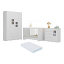 Ver imagem 1 de Quarto de Bebê Completo com Berço 3 em 1 com Colchão Incluso Serena Multimóveis Mp4535 Branco