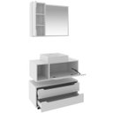 Ver imagem 2 de Kit Gabinete Balcão e Espelheira de Banheiro Cuba Karina Branco