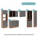 Ver imagem 4 de Cozinha Completa com Balcão Milla Pier 17 Portas 3 Gavetas 380cm Nogal com Cinza Titânio Móveis