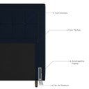 Ver imagem 5 de Cabeceira Cama Box Casal Queen Size Luxor 160cm com Tachas e Frame Veludo Azul Marinho - Abmaza