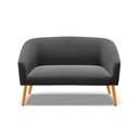 Ver imagem 3 de Namoradeira 02 Lugares Stella Suede Pés Palito Castanho - D’Rossi - Preto