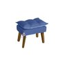 Puff Banqueta Decorativa Glamour com Pés Quadrado Azul Marinho - 1