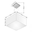 Ver imagem 4 de Lustre Pendente Quadrado Md-4195 Cúpula em Tecido 25/40x40cm Rustico Bege - Bivolt