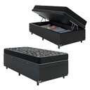 Ver imagem 1 de Cama Box Baú Solteiro + Colchão Smart Espuma D20 - 88x188x56cm - Preto