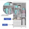 Guarda Roupa De Bebê 3 Portas 2 Gavetas Branco - 3