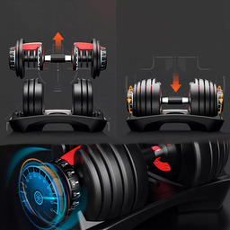 Halter Dumbbel Smart Ajustável 2,5kg até 24kg Cor Preto-vermelho Deend - 4