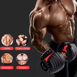 Halter Dumbbel Smart Ajustável 2,5kg até 24kg Cor Preto-vermelho Deend - 7