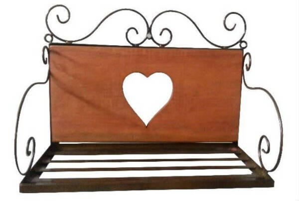 Porta Condimentos Heart em Madeira e Ferro - Cód 2153 - 1