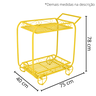Carrinho Jardineira/Floreira Porta Vasos em Aço Amarelo - 4