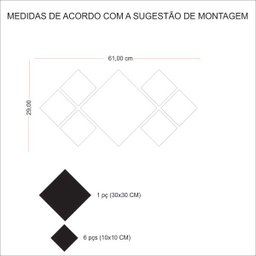 Espelho Decorativo Acrílico Enfeite Losangulo 61x29 cm 38196 - 7