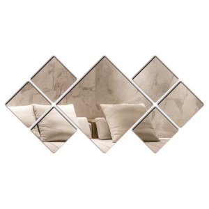Espelho Decorativo Acrílico Enfeite Losangulo 61x29 cm 38196