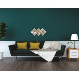 Espelho Decorativo Acrílico Enfeite Losangulo 61x29 cm 38196 - 2