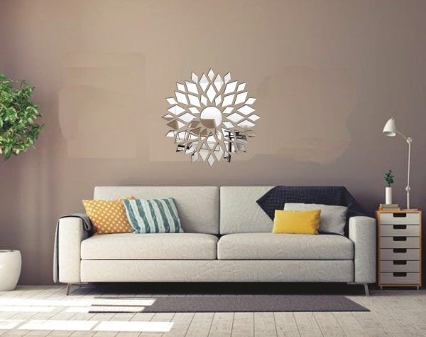 Espelho Decorativo Acrílico Enfeite Mandala 75x75 cm 38194 - 8