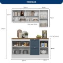 Ver imagem 3 de Cozinha Completa Modulada Americana Aérea com Vidro Reflecta 4 Peças Yescasa