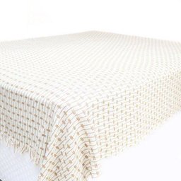 Manta 100% Algodão Casal 2,40x1,80m - Bege com Caramelo - 2