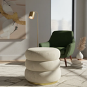 Ver imagem 2 de Puff Banqueta Decorativo Luxo Versatil Cookie Zahav Estofado:bege