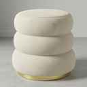 Ver imagem 1 de Puff Banqueta Decorativo Luxo Versatil Cookie Zahav Estofado:bege