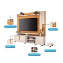 Ver imagem 4 de Estante Home para TV até 70 Polegadas 187,5x200cm 3 Portas LED e Rodízios Demeter Espresso Móveis
