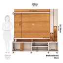 Ver imagem 3 de Estante Home para TV até 70 Polegadas 187,5x200cm 3 Portas LED e Rodízios Demeter Espresso Móveis