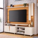 Ver imagem 1 de Estante Home para TV até 70 Polegadas 187,5x200cm 3 Portas LED e Rodízios Demeter Espresso Móveis