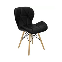 Kit 6 Cadeiras Estofada Eiffel Slim Wood Pés de Madeira Preto - 2