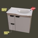 Ver imagem 6 de Gabinete Para Banheiro Com Pia Margarida Cozimax Tamarindo/Nude