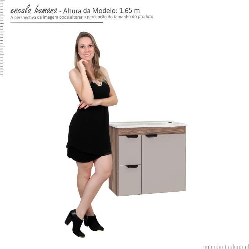 Gabinete Para Banheiro Com Pia Margarida Cozimax Tamarindo/Nude - 3