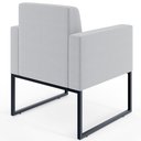 Ver imagem 2 de Kit 2 Poltronas Decorativas para Sala Recepção Base Fixa de Metal Helô L02 Linho Cinza - Lyam