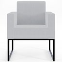 Ver mais imagens de Kit 2 Poltronas Decorativas para Sala Recepção Base Fixa de Metal Helô L02 Linho Cinza - Lyam