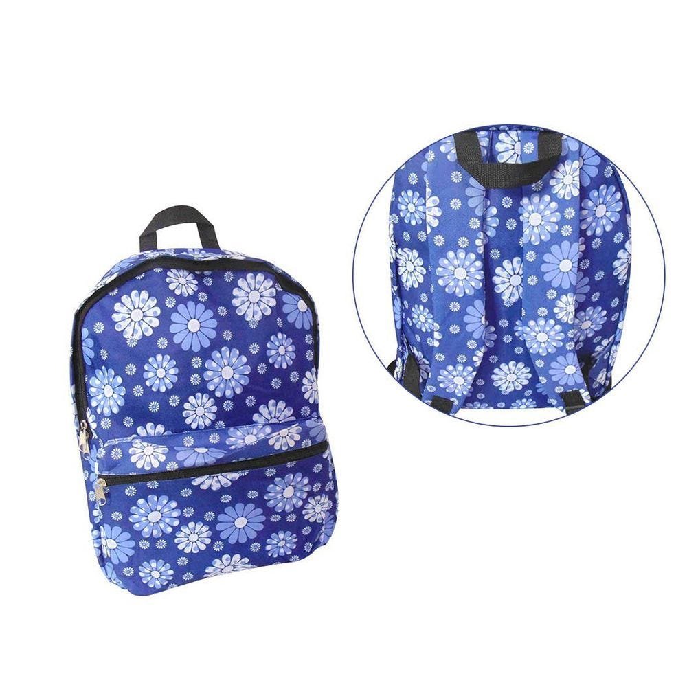 Mochila Feminina Escolar Azul Estampada Colegio - 4