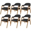 Ver imagem 1 de Kit 06 Cadeiras de Jantar e Estar Living Estofada Nadja L02 Linho Chumbo - Lyam Decor