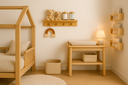Ver imagem 6 de Kit Cabideiro +2 Prateleiras Infantil 50cm Pinus Montessori