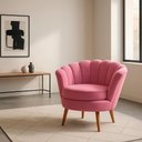 Ver imagem 2 de Poltrona Pétala Decorativa em Veludo Premium Rosa Élpis Móveis
