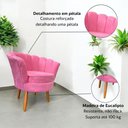 Ver mais imagens de Poltrona Pétala Decorativa em Veludo Premium Rosa Élpis Móveis