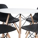 Ver imagem 7 de Kit - Mesa Redonda Eames 90 Cm Branco + 4 Cadeiras Eiffel Dsw Preto