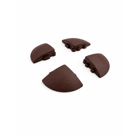 Kit 4 Peças Acabamento de Canto Deck Plástico Rampa Jardim Quintal Marrom