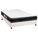 Ver imagem 1 de Cama Box Casal: Colchão Espuma Castor D33 Black e White Double Face + Base White(138x188)