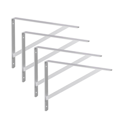 4x Suporte Mão Francesa Forte P/ Prateleira 50cm - Branca - 1
